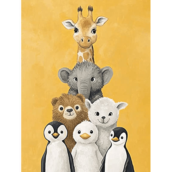 Cute Animals Canvas Wall Art PrintSuitable for Living RoomBedroomNurseryKids RoomOffice Decoration