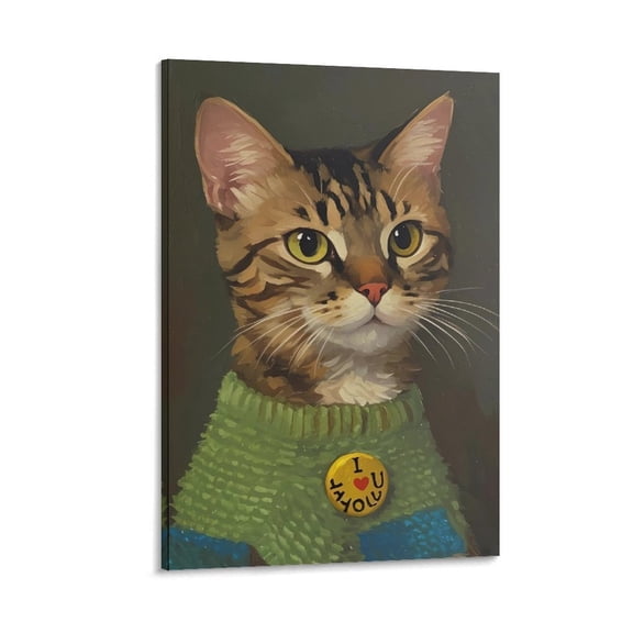Cute Animals-Cat in A Sweater Home Decor Poster Wall Art Hanging Picture Print Bedroom Decorative Painting Posters Room Aesthetic 20x30inch(50x75cm)