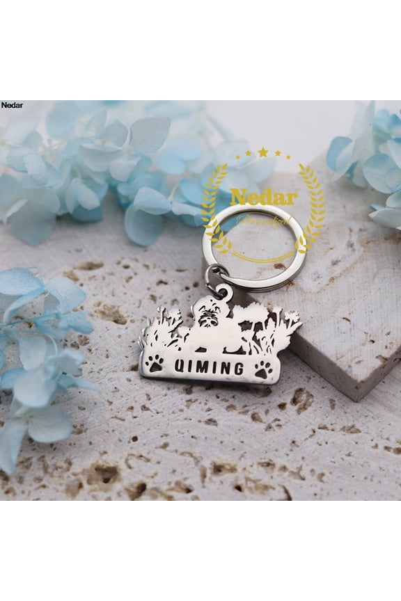 Cute Animals Dog Custom Name Keychain for Women Men Personalized Dog Paw Stainless Steel Customized Birthday Gift Keyring