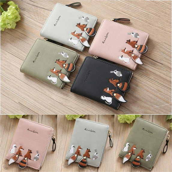 Cute Animals Kawaii Purse Women Girls Mini Small Wallet Money Coin Card Holder