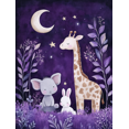 thumbnail image 1 of Cute Animals Night Canvas Print/Wall Art， Suitable for Bedroom，Living Room，Nursery，Kids Room，Playroom Decoration., 1 of 8