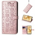 thumbnail image 1 of Cute Animals Pattern Embossed Case for Google Pixel 6 (5G) 2021, Allytech PU Leather Bookstyle Phone Case Flip Notebook Wallet Card Slots Holder Stand Folio Protective Case with Hand Strap, Rosegold, 1 of 4