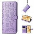 thumbnail image 1 of Cute Animals Pattern Embossed Case for Google Pixel 6 (5G) 2021, Allytech PU Leather Bookstyle Phone Case Flip Notebook Wallet Card Slots Holder Stand Folio Protective Case with Hand Strap, Purple, 1 of 2