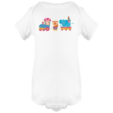 Cute Animals Riding A Train Bodysuit Infant -Image by Shutterstock,  Newborn