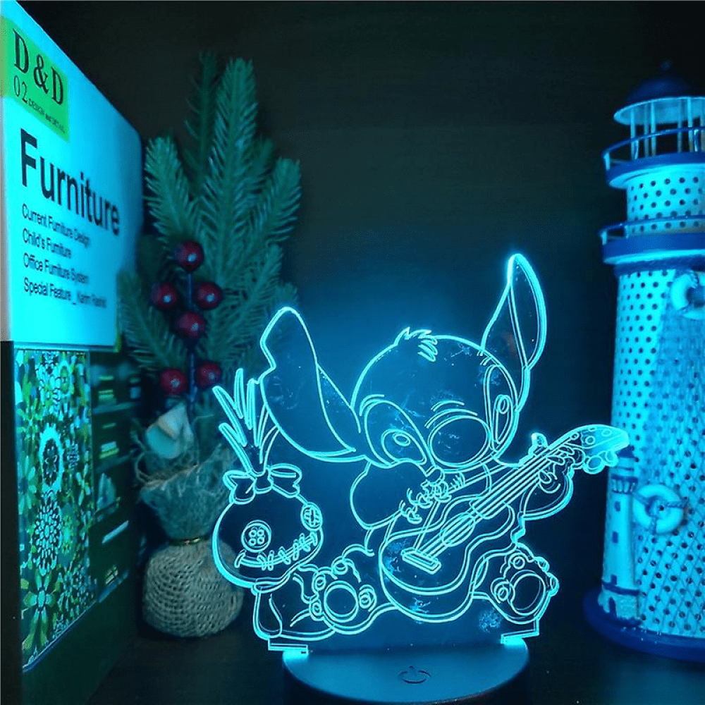 Stitch Gifts for Girls Stitch Lamp Lilo and Stitch Night Light with Remote  & Smart Touch 16 Colors Room Decor Bedside Lamp for Bedroom Boys Girls