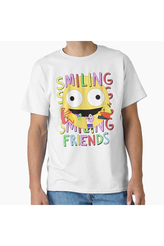 Cute Animated Series Group Sitting On Couch Comedy Logo Merch Tee T-shirt