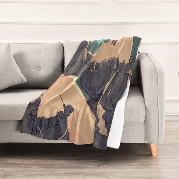 Cute Animation Style Witch Throw Blanket 60" x 90" Soft and Warm Blankets for Couch Sofa and Bed