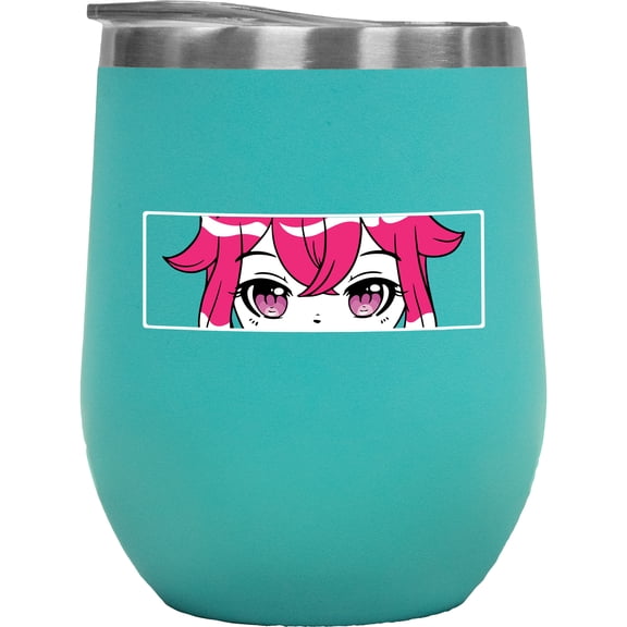 Cute Anime Eyes, Anime Lover, Mint 12oz Wine Tumbler