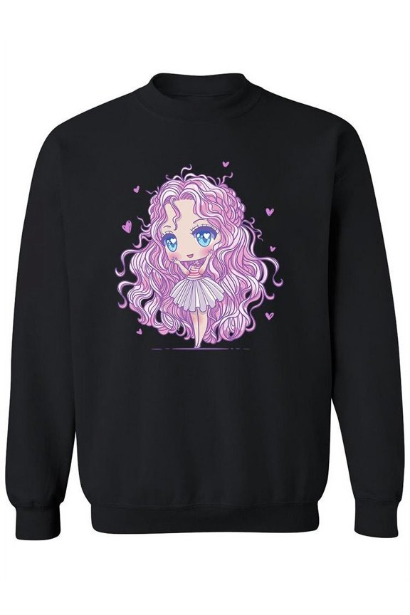 Cute Anime Girl In Love  Sweatshirt Women -Image by Shutterstock, Female Medium