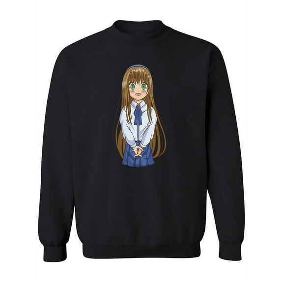 Cute Anime Girl In Uniform Sweatshirt Women -Image by Shutterstock, Female Medium