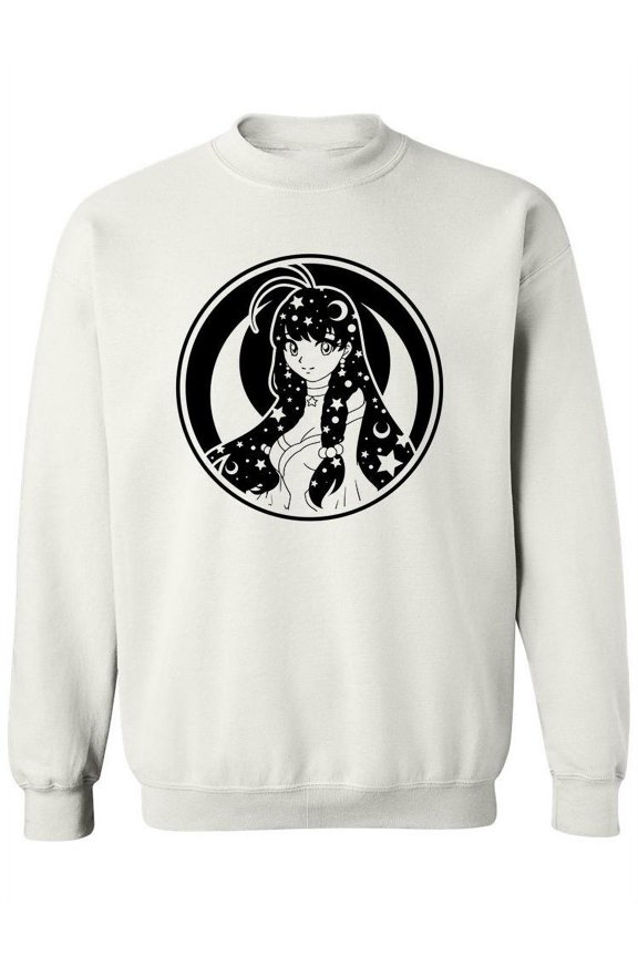 Cute Anime Girl Starry Hair Sweatshirt Women - Women Sweatshirt, White, Small