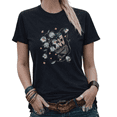 thumbnail image 1 of Cute Anime Girl with Headphones and Blue Flowers Graphic Tees Women's Y2K Aesthetic Shirt, 1 of 4