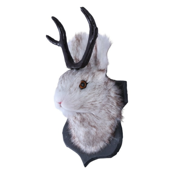 Cute Antlers Rabbit Head Statue Home Wall DecorationsAn1ma1Sculpture Figurines