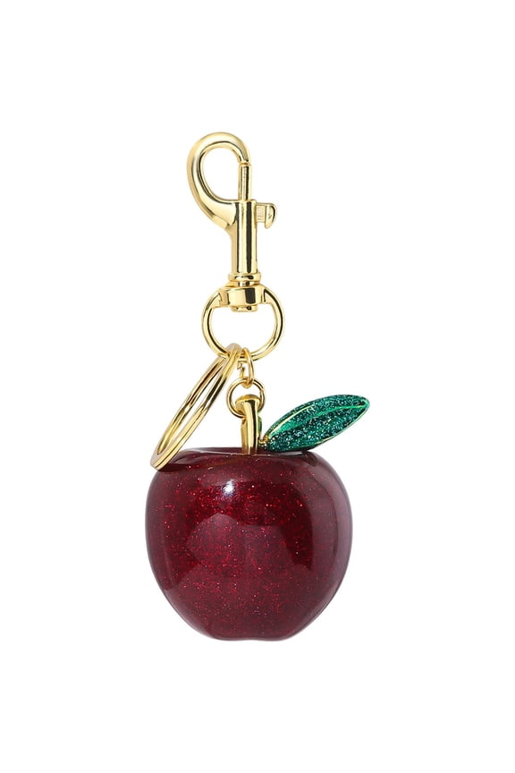 Cute Apple Keychain Shiny Apple Bag Charms Fashion Elegant Fruit Bag Pendant Handbags Keyring Car Key Ring Backpack Accessories