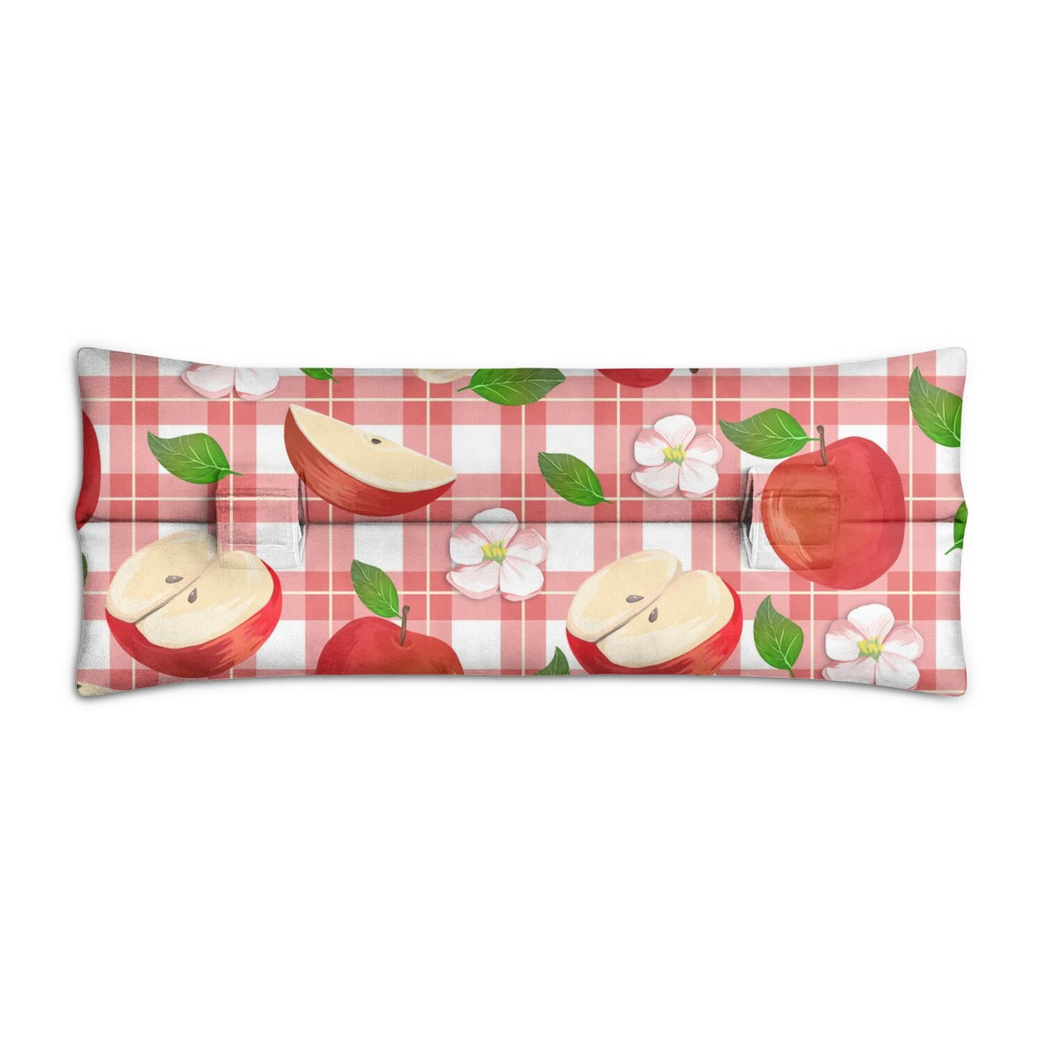 Cute Apple Print Seatbelt Pillow for Post-Surgery Comfort - Mastectomy, Heart & Chest Surgery Recovery Cushion with Soft Plush Fabric & Secure Straps - Kawaii Cartoon Design for Women