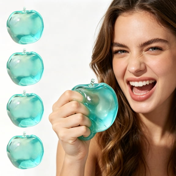Cute Apple Shaped Squeeze Ball, Slow Rebound Soft Fruit Texture, Lightweight Portable Size, Sensory Relaxation Accessory for Work and Home Blue1