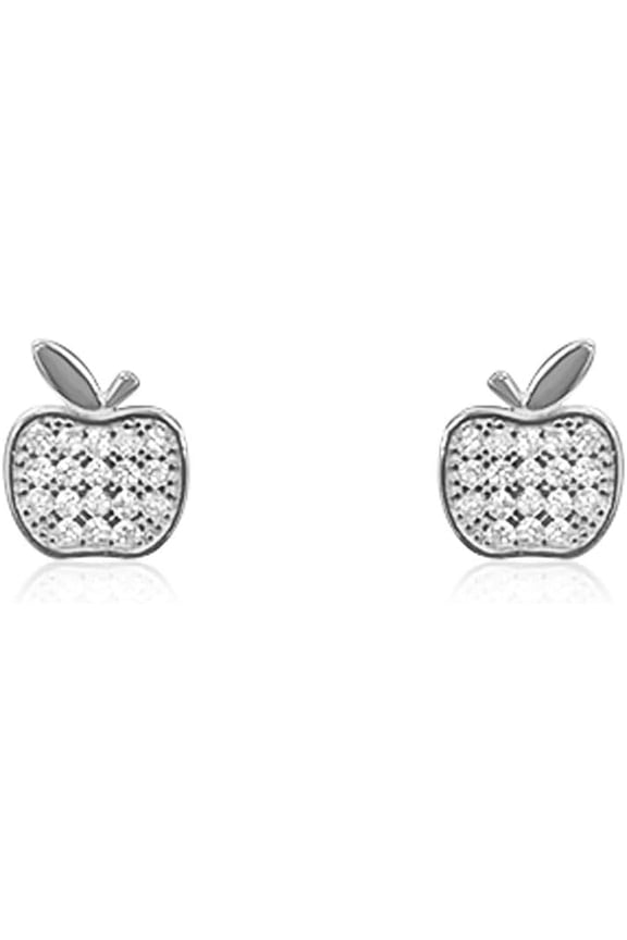 Cute Apple Stud Earrings 925 Sterling Silver Small Earrings Fruit Cartilage Tragus Piercing Studs Post Dainty Ear Jewelry