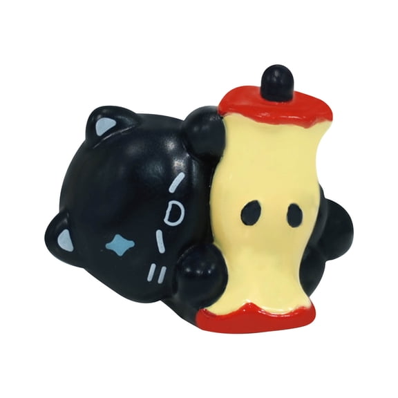 Cute Apples Cats and Coals Ball Monitor Perch Decorative Figurine for Desk Decor, Whimsical Gift for Lovers and Workspace Enhancement