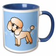 thumbnail image 1 of 3drose, Cute Apricot Poodle Blue Paw Print Background, 11oz Two-tone Blue Mug, 1 of 6