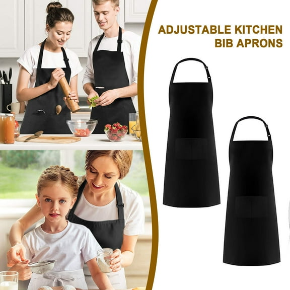 Apron Sleeve for Kitchen Sunyue Cotton Adjustable Bib Apron Kitchen Apron With 2 Pockets For Barbecue Painting,Black Kitchen Apron Sleeve