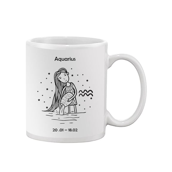 Cute Aquarius Sign Mug  -Image by Shutterstock,