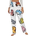 thumbnail image 1 of Cute Aquatic Animals Winter Female Pants Flannel High Waist Women Pants Lady Warm Straight Leg Plush Trousers, 1 of 7
