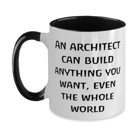 Cute Architect Gifts, An architect can build anything you want, even, Birthday Two Tone 11oz Mug For Architect from Team Leader