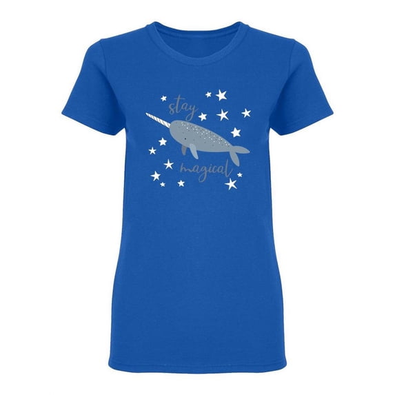 Cute Arctic Narwhal Shaped T-Shirt Women -Image by Shutterstock, Female x-Large