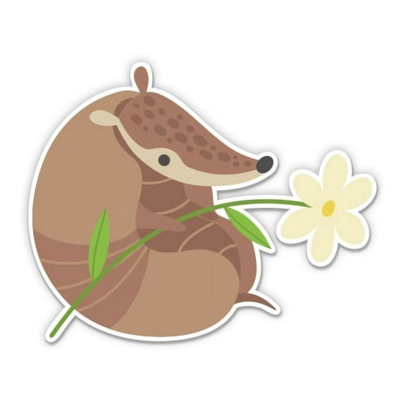 Cute Armadillo Cartoon - 3" Vinyl Sticker - For Car Laptop Water Bottle Phone - Waterproof Decal