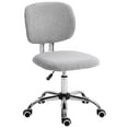 thumbnail image 1 of Cute Armless Office Chair,Teddy Fleece Fabric Computer Desk Chair,Vanity Task Chair with Adjustable Height,Swivel Wheels,Mid Back,Light Gray,Light Gray Polyester Furniture Office Office Chairs, 1 of 9