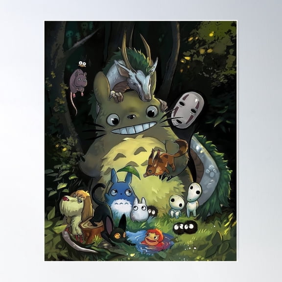 Cute Art Monster -%[Ghiblis]%- Sleeping Away Poster Wall Art, Modern Wall Decor For Living Room Bedroom, 8x12 UNFRAMED