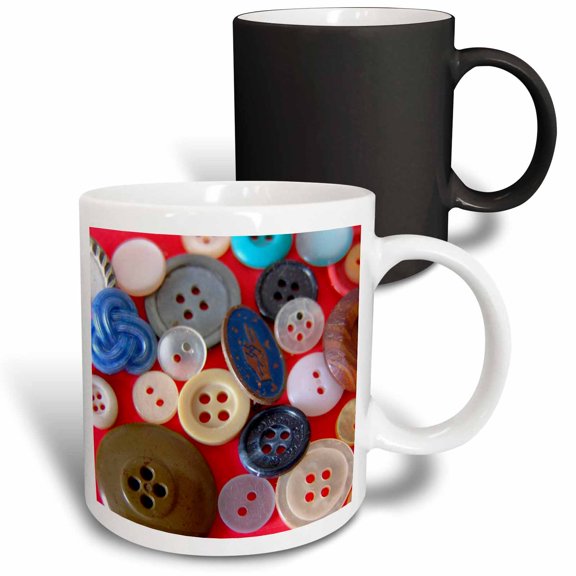 3drose, Cute as a Button, 11oz Magic Transforming Mug