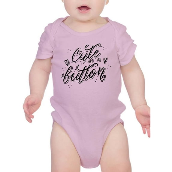 Cute As A Button Bodysuit Infant -Smartprints Designs, 18 Months