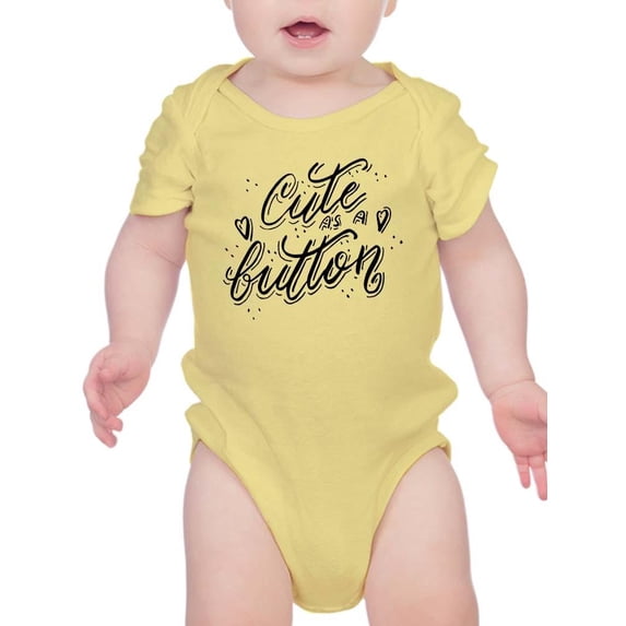 Cute As A Button Bodysuit Infant -Smartprints Designs, 18 Months