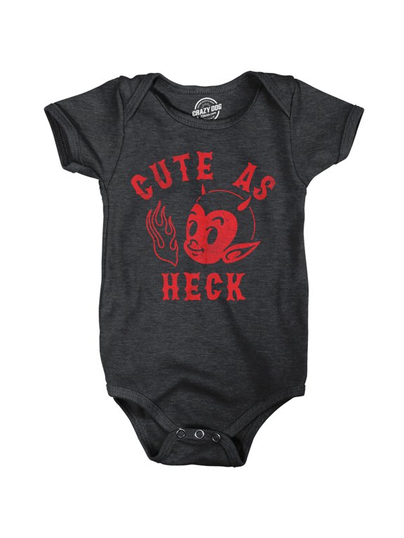 Cute As Heck Baby Bodysuit Funny Sarcastic Devil Graphic Novelty Jumper for Infants
