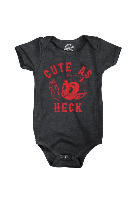 Cute As Heck Baby Bodysuit Funny Sarcastic Devil Graphic Novelty Jumper for Infants