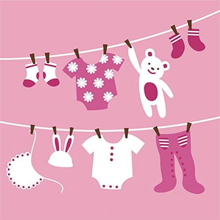 Cute As a Button- Girl Beverage Napkins (16)