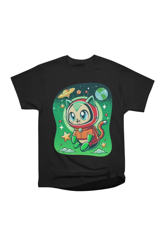 Cute Astro Galaxy Space Kitty Astronaut Cat T-Shirt Tee Gift For Him Merch For Her Apparel