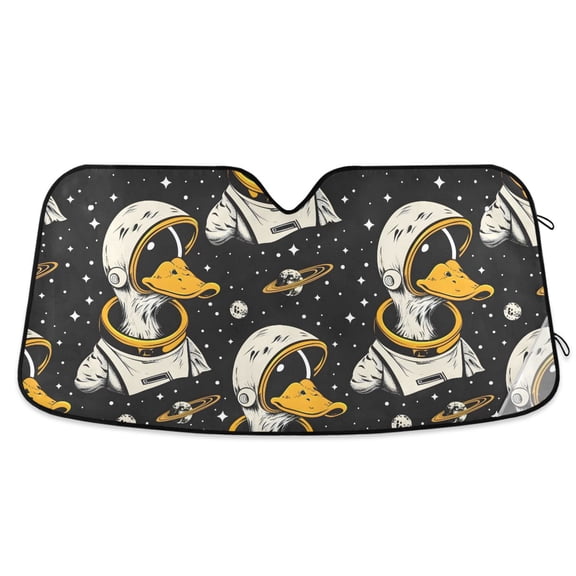 Cute Astronaut Duck Car Windshield Sun Shade Foldable Car Front Window Visor Heat and UV Protection 53x23.5