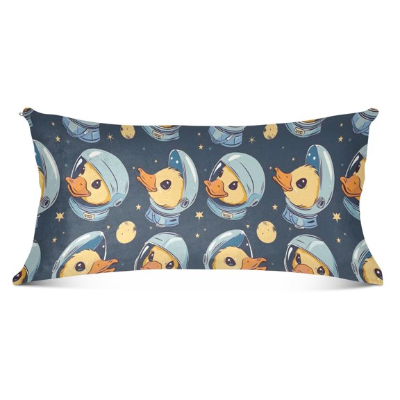 Cute Astronaut Duck Head Plush Pillow Cases Body Size Ultra Soft Warm Pillowcases with Zipper 20"x54"