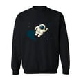 thumbnail image 1 of Cute Astronaut In Outer Space  Sweatshirt Men -Image by Shutterstock, Male Small, 1 of 4