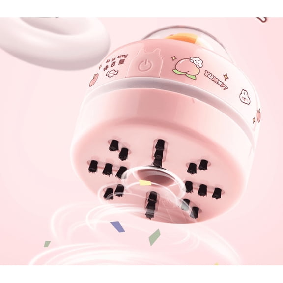 Cute Astronaut Mini Desk Vacuum Cleaner, Portable Cordless Tabletop Dust Sweeper for Home & Office
