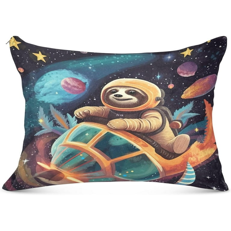 Cute Astronaut Raccoon Body Pillow Cover with Zipper Soft and Cozy Fuzzy Fleece Body Pillow Case Cover 21 x 54 in Plush Long Body Pillow Pillowcase