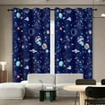 thumbnail image 1 of Cute Astronaut Window Curtains Spaceship Rocket Moon Eyelet Blackout Curtain Galaxy Star Outer Space Drapes for Kids Room Decor, 1 of 5