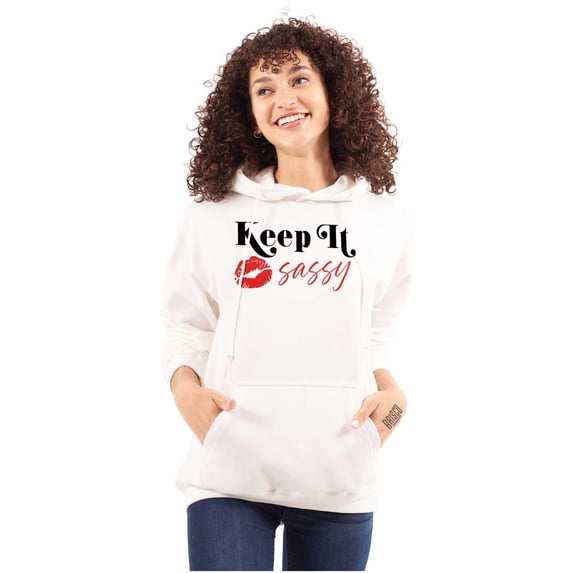 Cute Attitude Keep It Sassy Kiss Lips Hoodie Sweatshirt Women Brisco Brands S