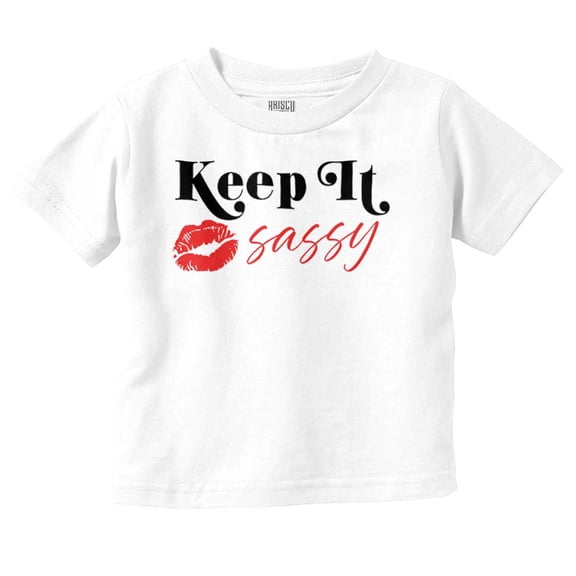 Cute Attitude Keep It Sassy Kiss Lips Youth T Shirt Tee Girls Infant Toddler Brisco Brands 12M