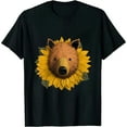 thumbnail image 1 of Cute Australia Wildlife Aussie Animal Sunflower Wombat T-Shirt, 1 of 5