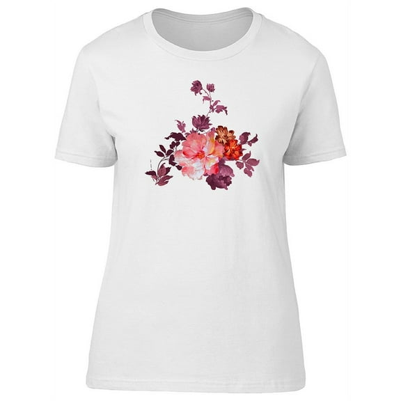 Cute Autumn Grunge Flowers T-Shirt Women -Image by Shutterstock, Female Large