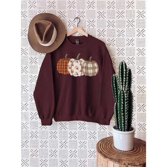 Cute Autumn Pumpkin Sweatshirt – Retro Fall Season Crewneck, Cozy Thanksgiving Graphic Sweater