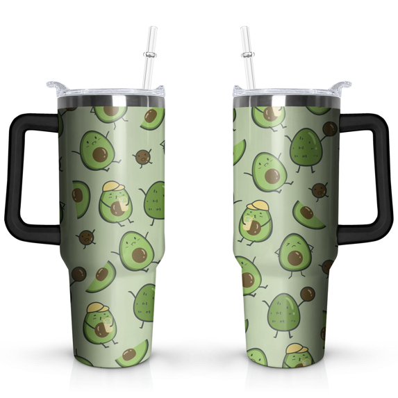 Cute Avocado 40 OZ Tumbler Cup with Lid and Straw Gifts for Mom Friend Sister Grandma